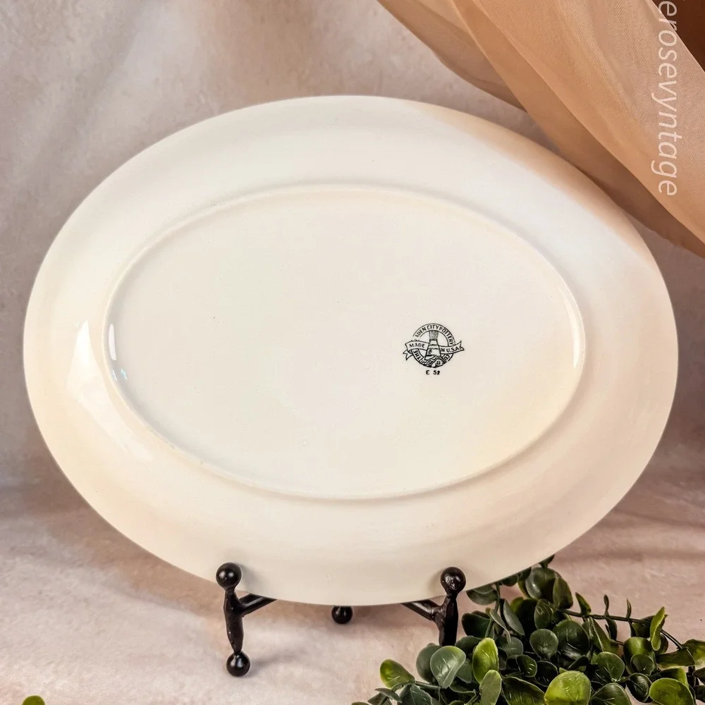 Yellow Rose Platter by Padden City Pottery‎